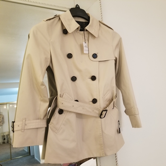 NWT Coach Pocelain Double Breast Short Trench Coat - Picture 2 of 8